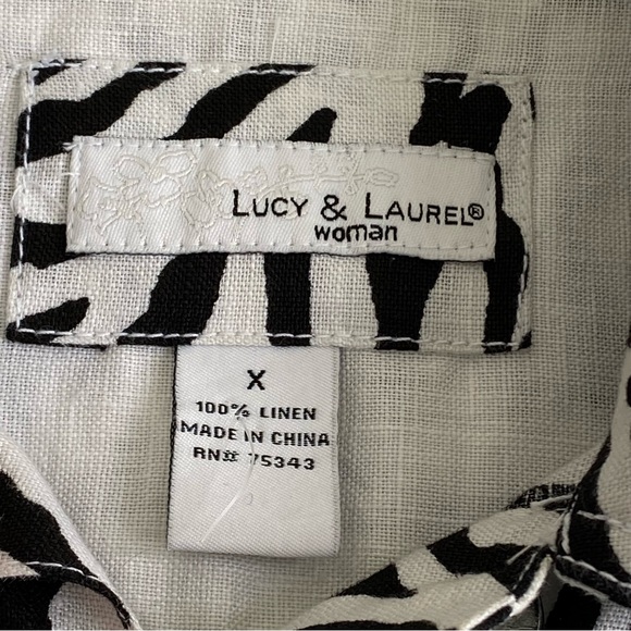 Lucy & Laurel Linen Zebra Animal Print Jacket - Picture 8 of 12